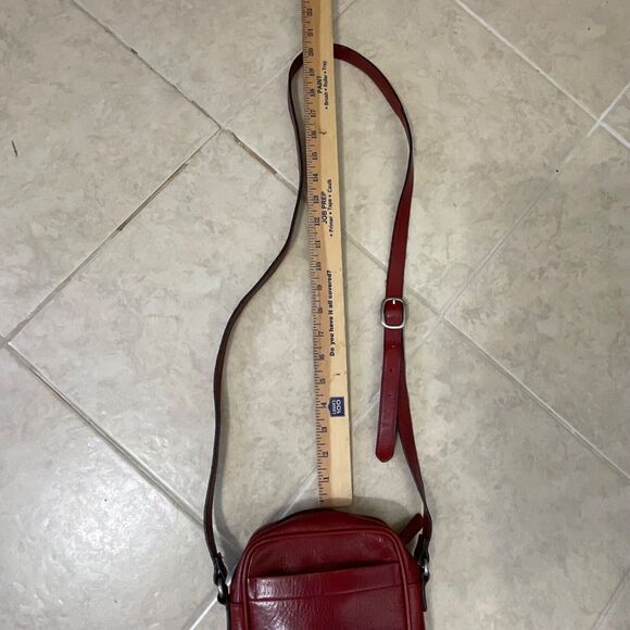 WILSONS LEATHER Pelle Studio Red Leather Bag Crossbody Purse - Picture 9 of 16